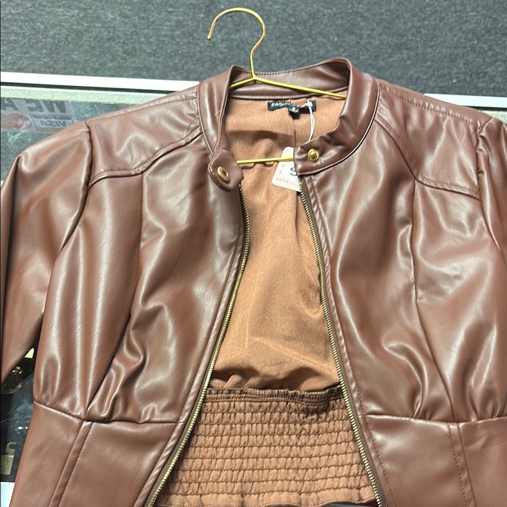 Faux Leather Brown Jacket